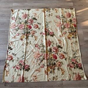 Rare Vintage Ralph Lauren Floral Table Cloth Side Table 100% Cotton